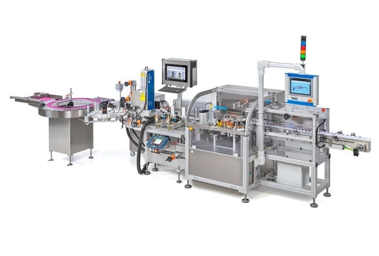 Rundum-Etikettiermaschine für Corona-Impfstoffe